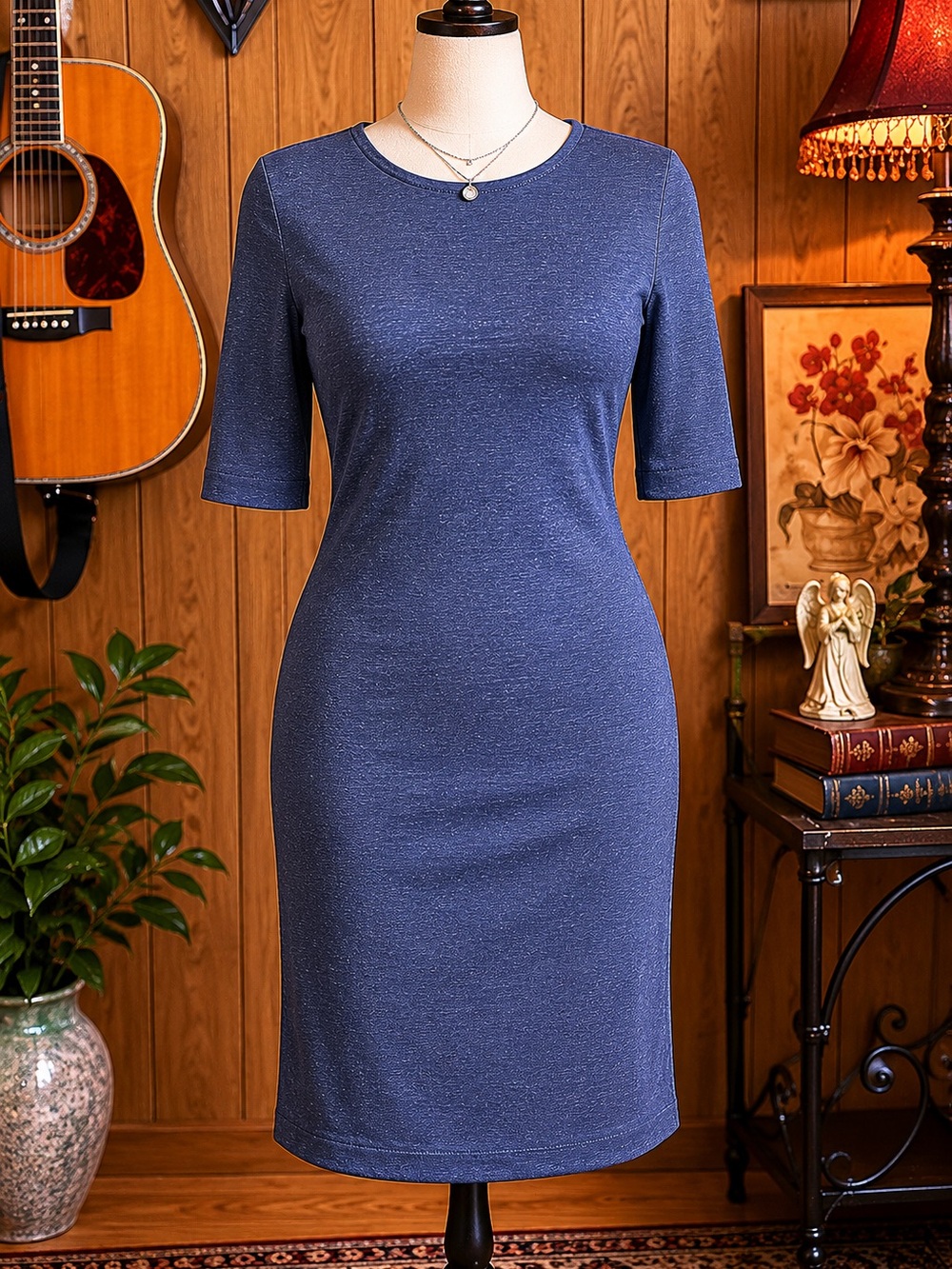 Philosophy Mid-Length Navy Sheath Dress